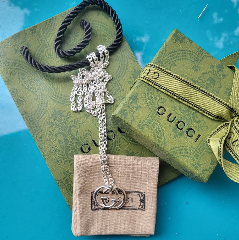 NWOT Gucci Double G STATEMENT Necklace absolutely gorgeous!! 💚❤💚❤💚❤💚❤💚❤ - Picture 3 of 5